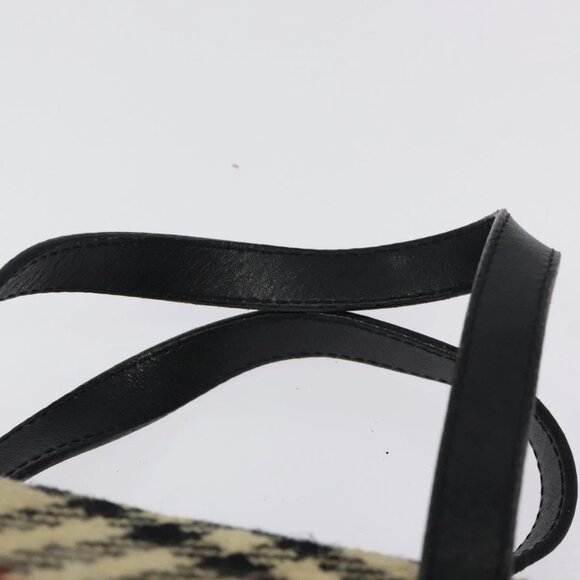 BURBERRY Hand Bag Wool Beige Gold Auth - Picture 8 of 16